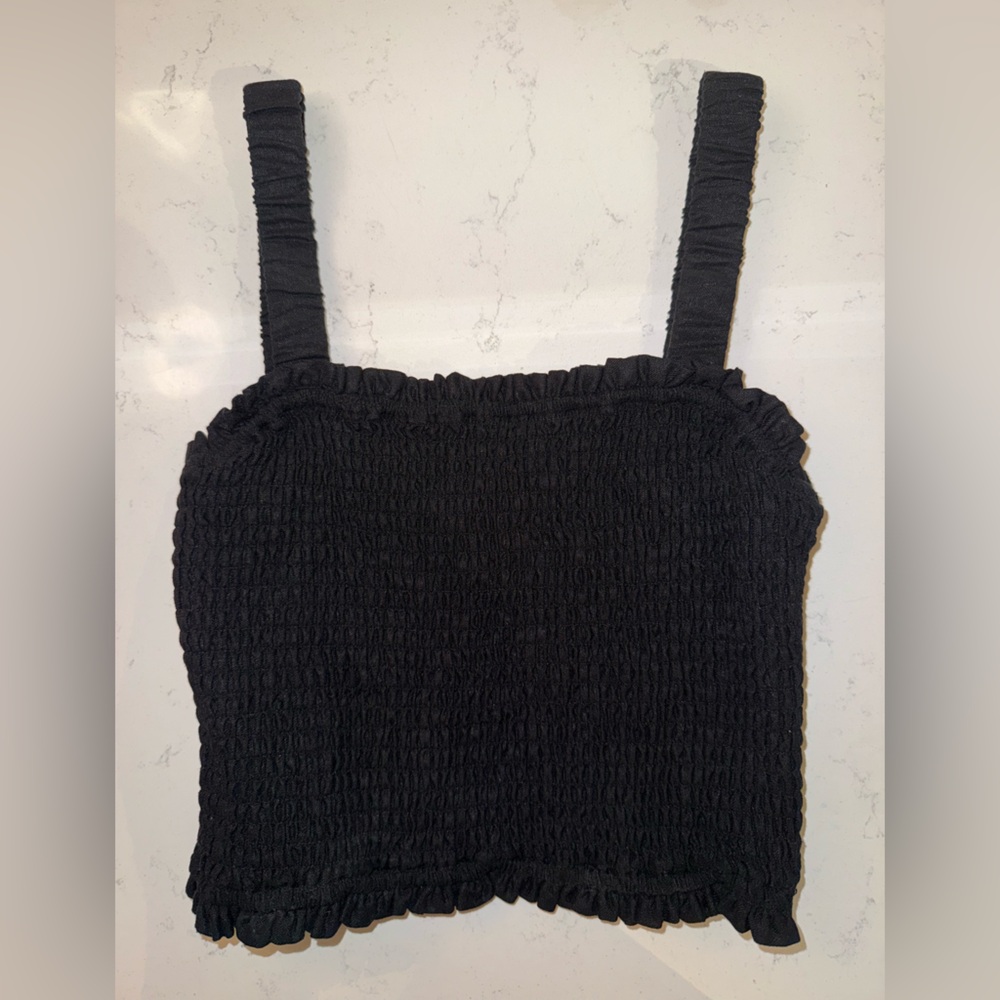 Steve Madden Charcoal Smocked Top